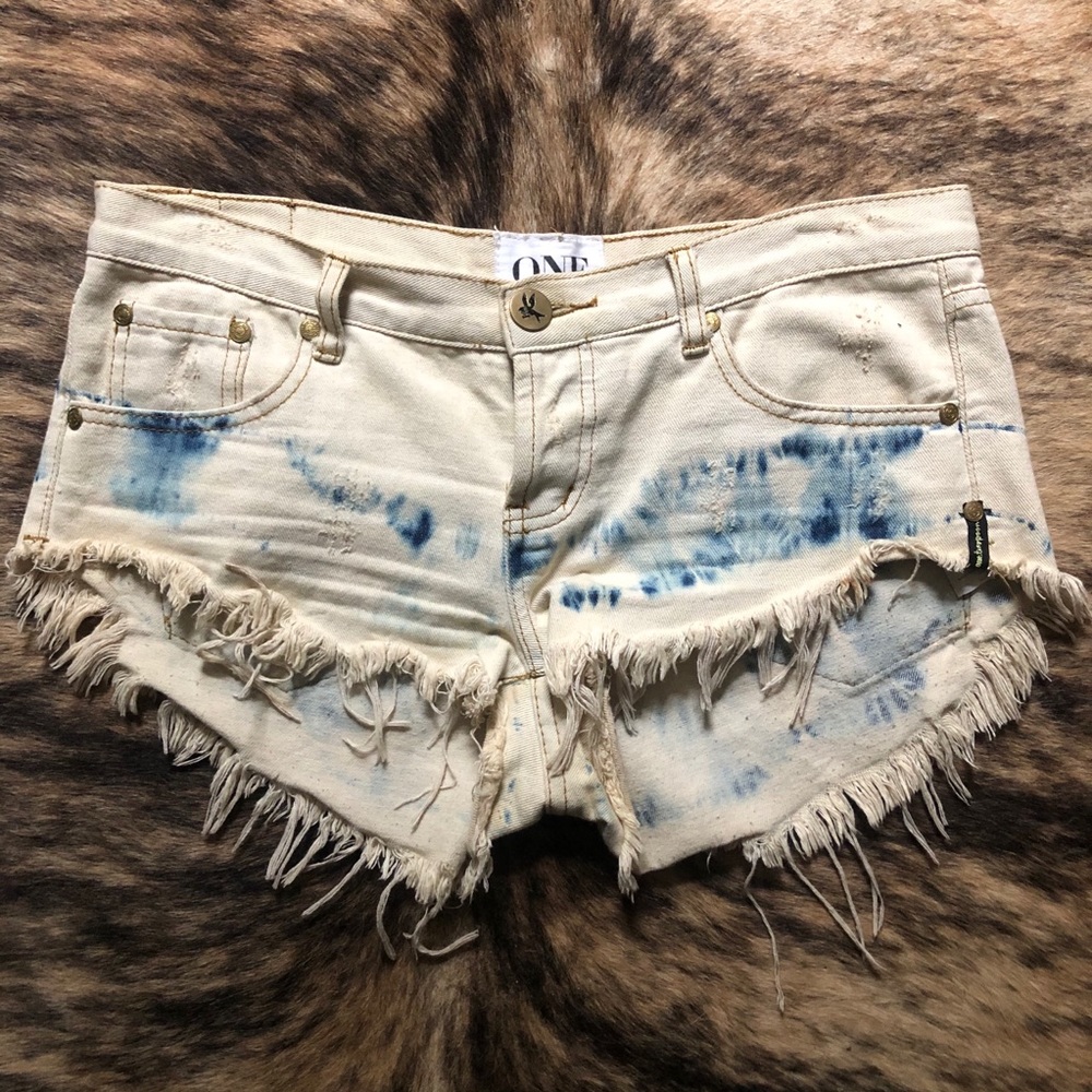 ONE Teaspoon Tie Dye Cutoff Shorts Sz 28